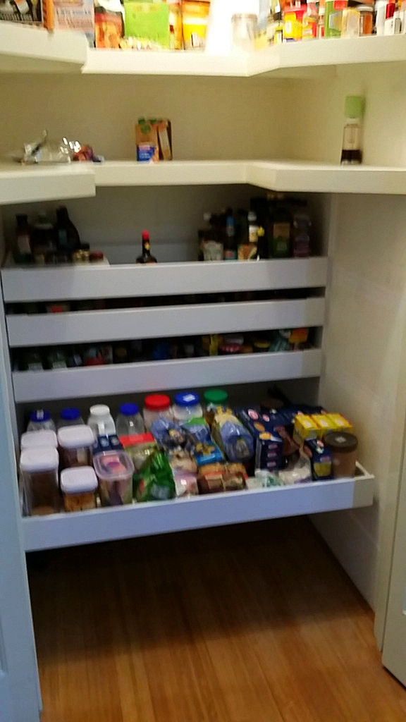 Wide Pantry Inner Drawers supplied and installed by Easy Access Kitchens Perth are great for wheelchair access.