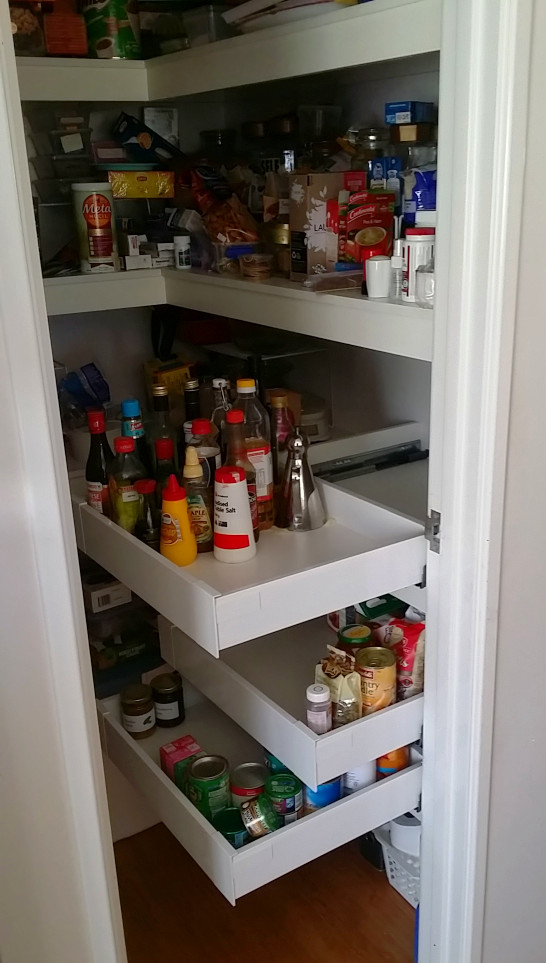 Three Drawer Corner Pantry supplied and installed by Easy Access Kitchens - The Pantry Drawer Specialist.